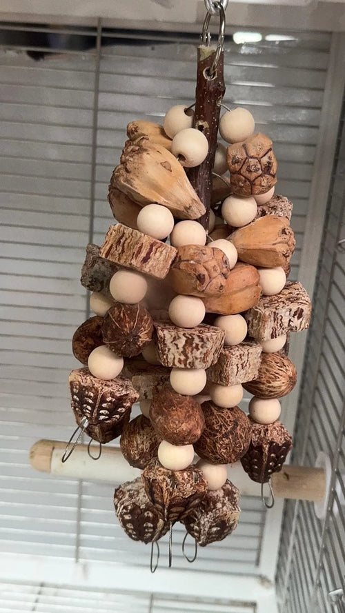 Juguete Colgante Multipeza para Masticar, Diversión Enriquecedora para Aves Pequeñas y Medianas dentro de Jaulas