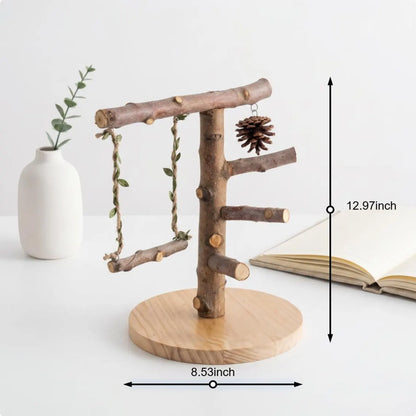 Soporte de Mesa Independiente con Columpio y Juguete para Aves Pequeñas, Zona de Juego y Entrenamiento Interior Juguete