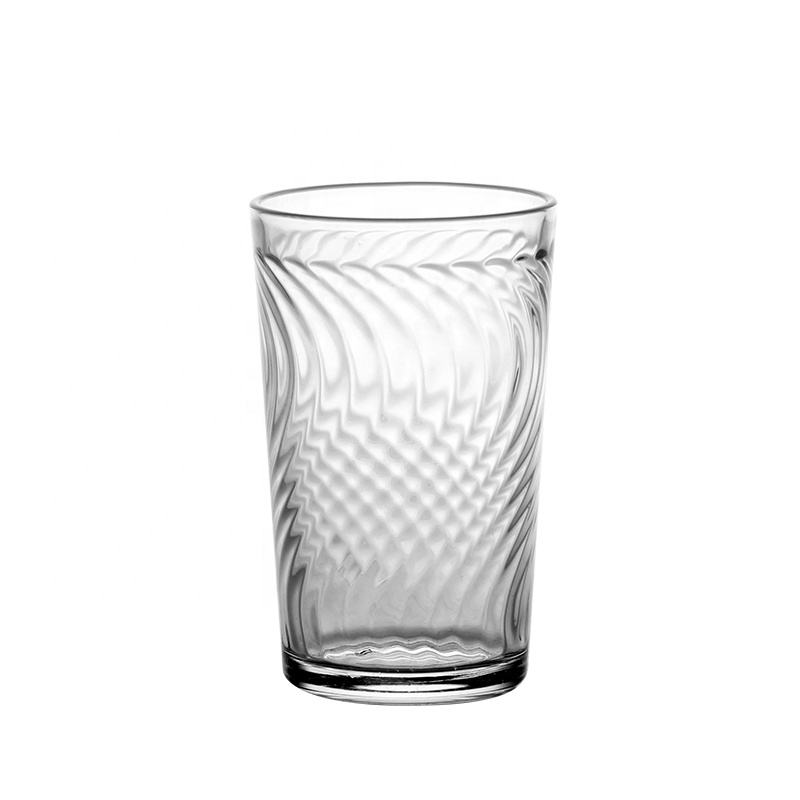 8 Oz Glas Indlægskop – To Designmuligheder: Bølget og Pebble Prægning