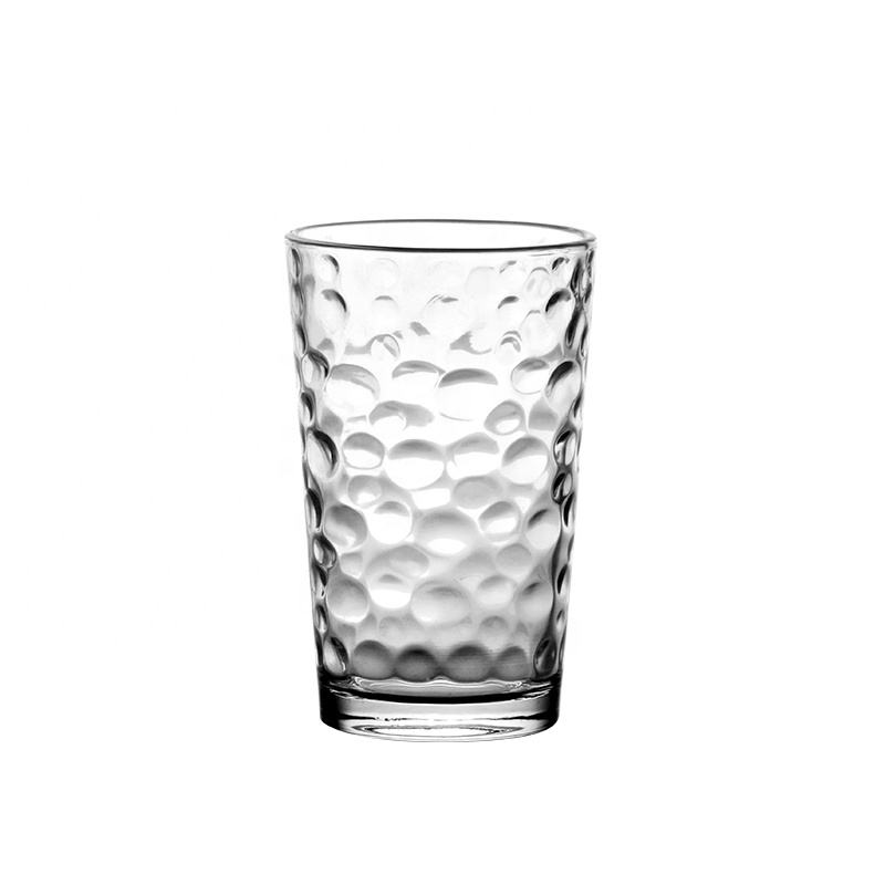 8 Oz Glas Indlægskop – To Designmuligheder: Bølget og Pebble Prægning