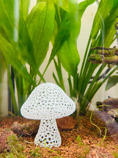 Refugio en Forma de Hongo Rejillado con Múltiples Aberturas para Camarones y Peces Pequeños en Acuarios Decoración Del Acuario
