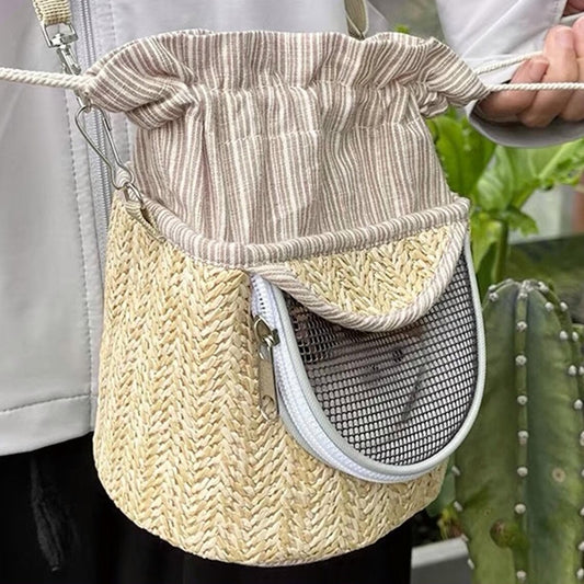Bolso Portátil Transpirable con Ventana de Malla para Transportar Aves, Roedores y Mascotas Pequeñas al Aire Libre