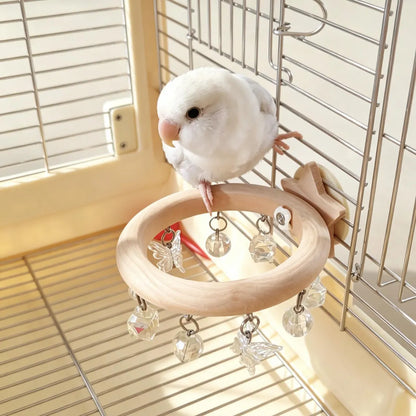 Aro Circular de Posado con Piezas Colgantes Interactivas, Juguete Decorativo para Aves Pequeñas dentro de Jaulas